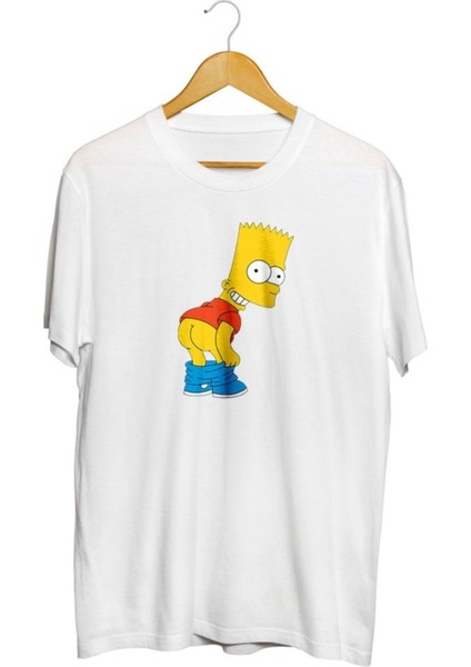 Bart Simpson Popo Baskılı Unisex Tişört