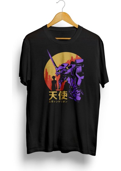 Neon Genesis Evangelion Retro Vintage Anime Baskılı Tişört