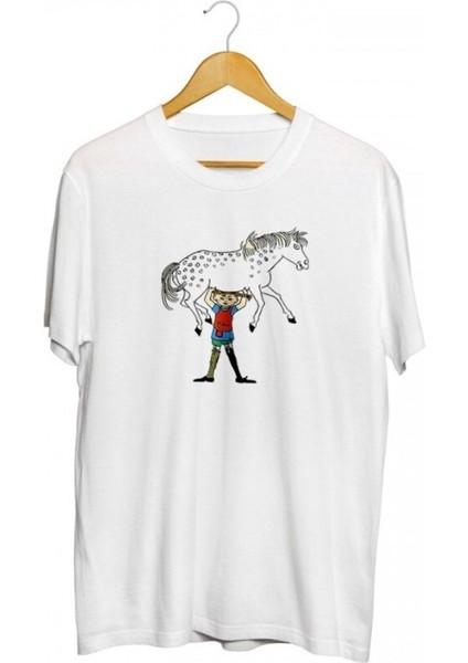 Pippi Langstrumpf Anime Baskılı Unisex Tişört