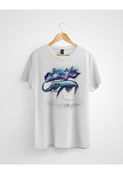 Unisex Filin Bulut Hali Baskılı Tshirt