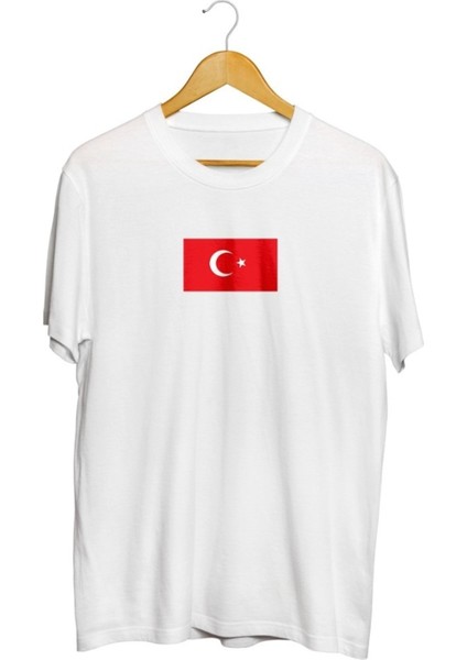 Türk Bayrağı Baskılı Unisex Tişört
