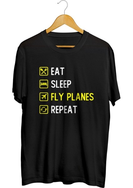 Pilot Baskılı Unisex Tişört