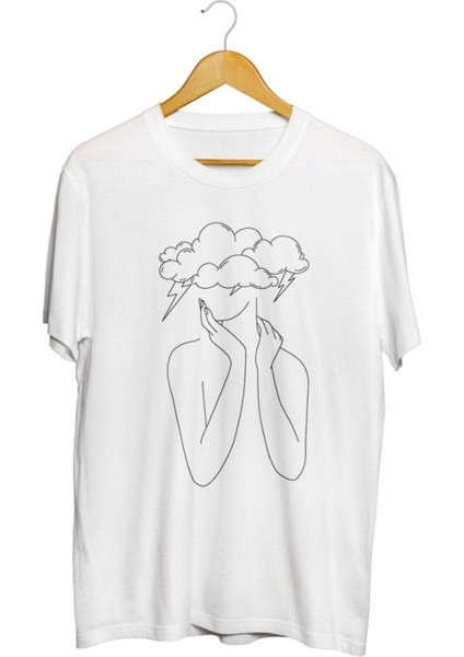 Kadın Şimşek Baskılı Unisex Tişört