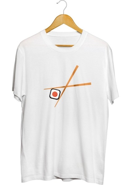 Sushi Chopstick Baskılı Unisex Tişört