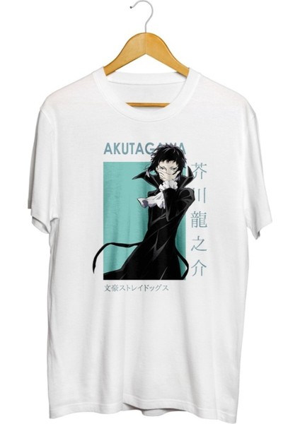 Ryunosuke Akutagawa Bungou Stray Dogs Card Anime Baskılı Unisex Tişört