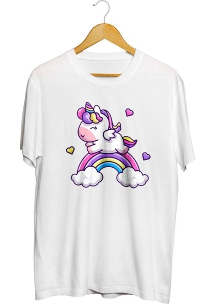 Unicorn Baskılı Unisex Tişört