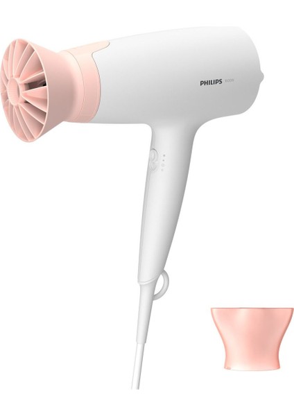 Saç Kurutma Makinesi 1600W, Termoprotect, 3 Hız ve Isı Ayarı, Beyaz