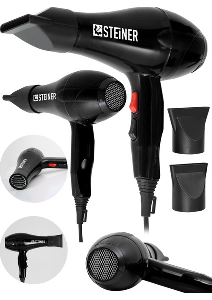 Güçlü 3600W Profesyonel Saç Kurutma Makinesi, Siyah, Iki Başlık, Ac Motor fiyatları