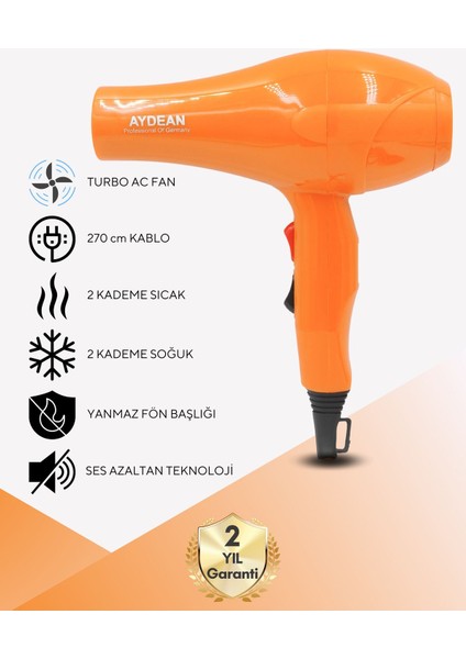 Turbo Profesyonel Saç Kurutma Fön Makinesi 3600, Güçlü ve Hızlı Kurutma Performansı modelleri