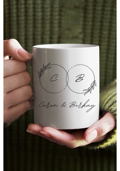 Isme Özel Unisex Tişört ve Kupa Seti Sevgililer Günü Özel Baskılı Set modelleri