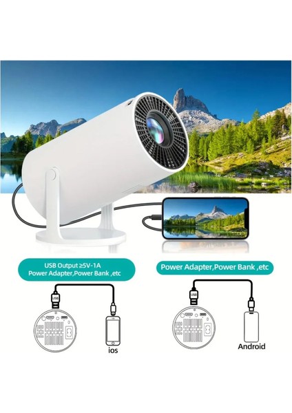 Taşınabilir Wi-Fi Akıllı Hd Projektör, Android Destekli, Sinema Keyfi