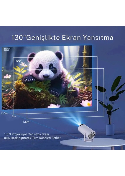Taşınabilir Wi-Fi Akıllı Hd Projektör, Android Destekli, Sinema Keyfi