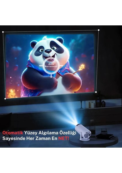 Taşınabilir Wi-Fi Akıllı Hd Projektör, Android Destekli, Sinema Keyfi
