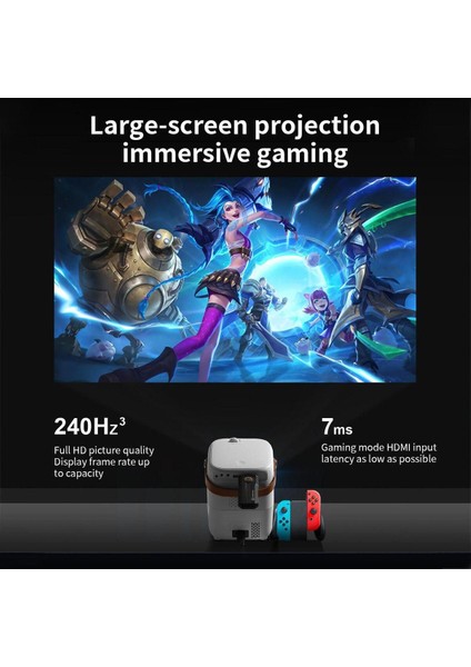 Taşınabilir Android Projeksiyon Cihazı, 1080P, 5g Wi-Fi, Bluetooth, Ev Sineması