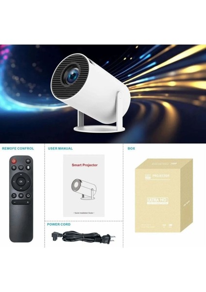 Yüksek Çözünürlüklü Taşınabilir Projektör Beyaz, Eğlence ve Sunumlar Için Ideal