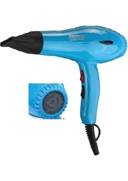 Hızlı Kurutucu Fön Makinesi, 2400W, Turbo, Mavi, Güçlü ve Şık Tasarım