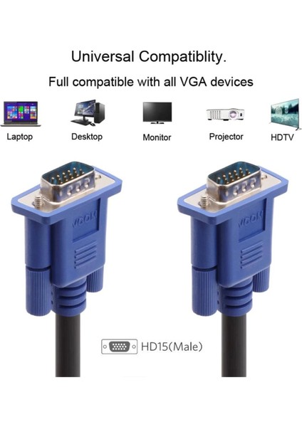Mavi Siyah Vga-M-Vga-M 1.5m Kablo, Çok Renkli Konnektörlü fiyatları