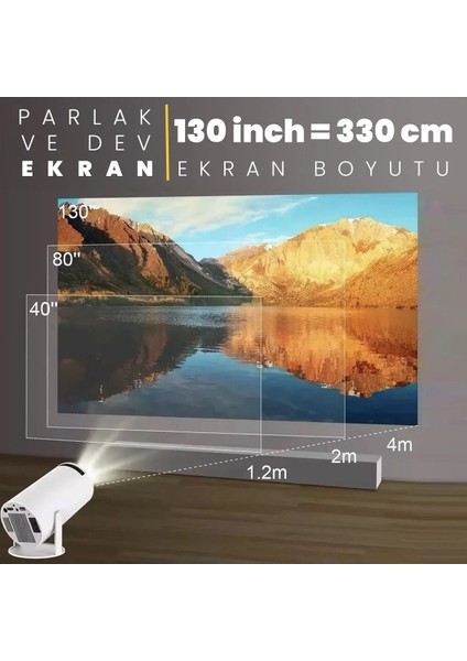 Yüksek Çözünürlüklü 1280X720 Piksel, 1800 Lümen, HDMI Projeksiyon Cihazı, Beyaz fiyatları