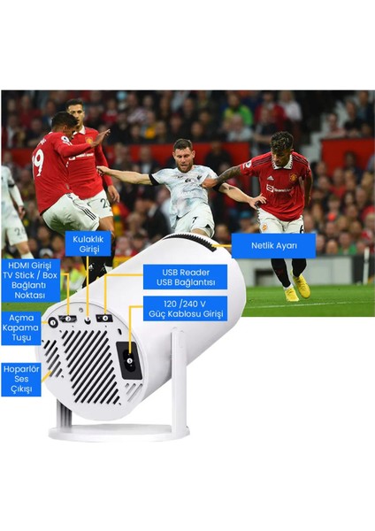 Yüksek Çözünürlüklü 1280X720 Piksel, 1800 Lümen, HDMI Projeksiyon Cihazı, Beyaz fırsatları