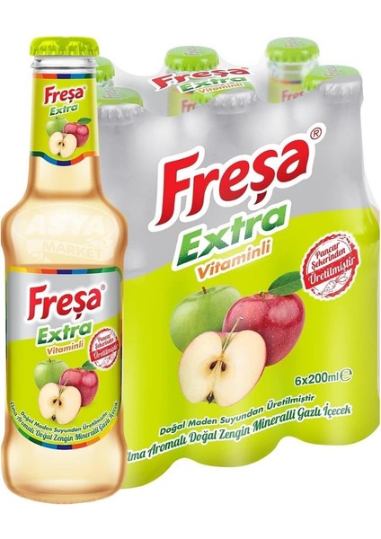 Extra Elma Aromalı Gazlı İçecek 200 ml x 6 Adet fiyatları