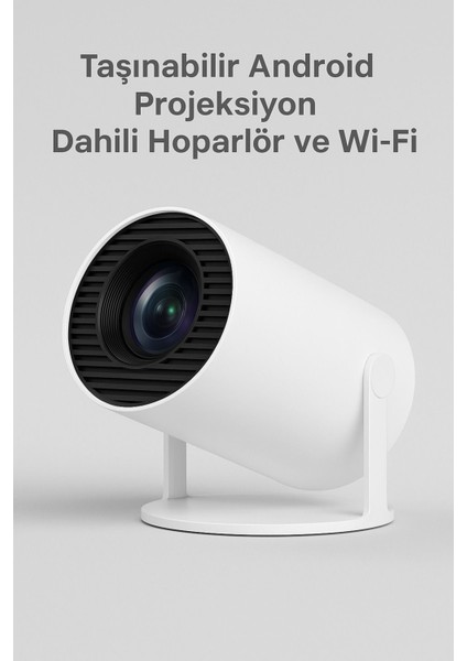 Taşınabilir Projektör, 50.000 Saat Led, Wi-Fi, Hd Görüntü Kalitesi, Beyaz indirimleri