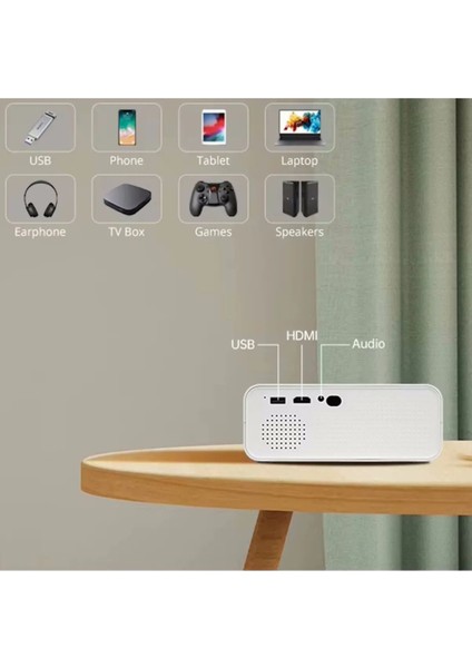 Taşınabilir Akıllı Projektör, Wi-Fi, Bluetooth, Android 11, 2gb Ram, 32GB Depolama fırsatları