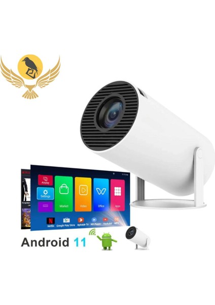 Taşınabilir Android Projektör, Ultra Hd, Bluetooth, Wi-Fi, Ev Sineması, Akıllı Kumanda