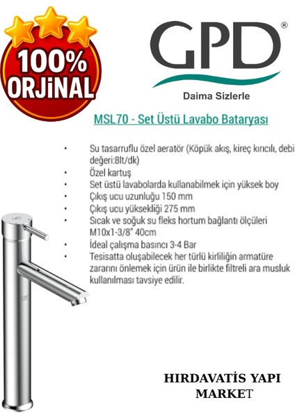 Espina MSL70 Set Üstü Lavabo Bataryası fırsatları