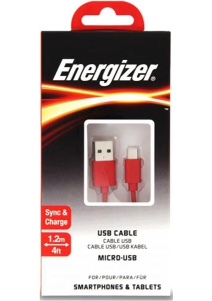 Kırmızı 1.2m Düz Micro USB Kablosu, Hızlı ve Güçlü Bağlantı Sağlar