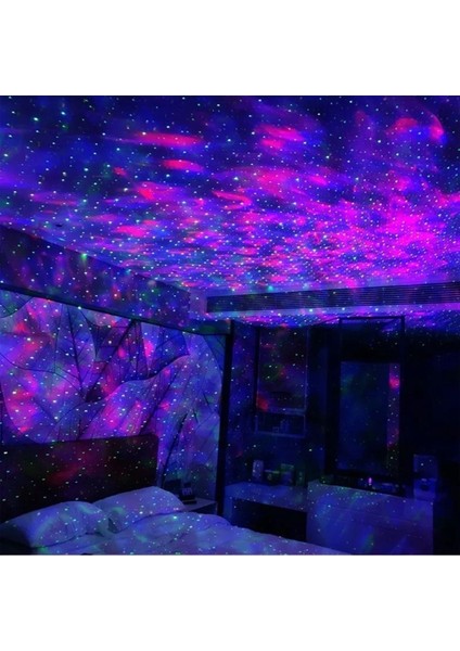 7 Renkli Ambiyans Projektör ve Bluetooth Müzik Işığı Siyah indirimleri