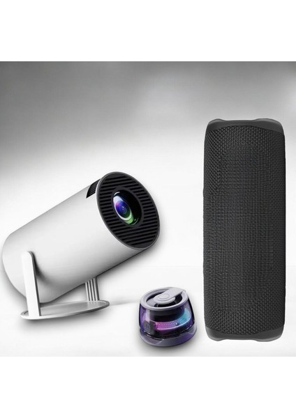 Yılbaşı Özel 4K Wi-Fi Taşınabilir Projeksiyon ve Bluetooth Hoparlör Seti Beyaz fiyatları