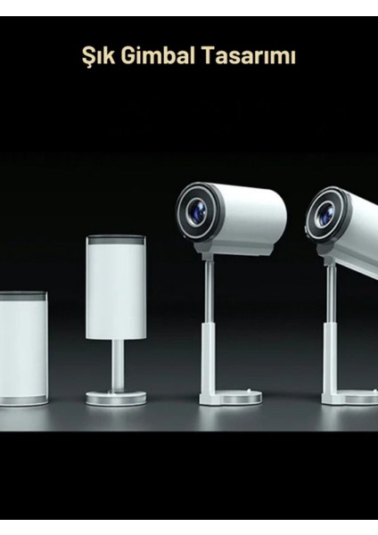 Kompakt Taşınabilir Projeksiyon, Hd Görüntü, Wi-Fi, Android Uyumlu, Standlı, Renk Beyaz modelleri