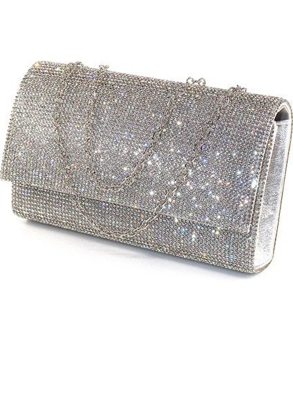 Taşlı Gümüş Abiye Çanta. Clutch Gümüş Taşlı Gece Çantası. Abiye Çanta Gümüş. Gümüş Abiye Çantası.
