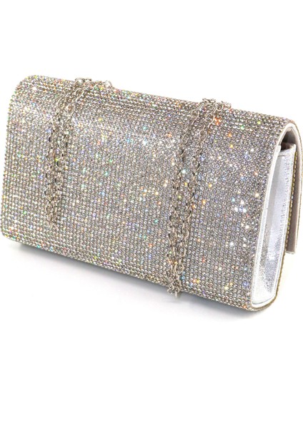 Taşlı Gümüş Abiye Çanta. Clutch Gümüş Taşlı Gece Çantası. Abiye Çanta Gümüş. Gümüş Abiye Çantası.