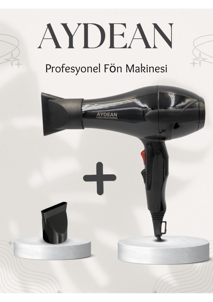 3500W Profesyonel Fön Makinesi, Almanya Üretimi, Şık Siyah Tasarım