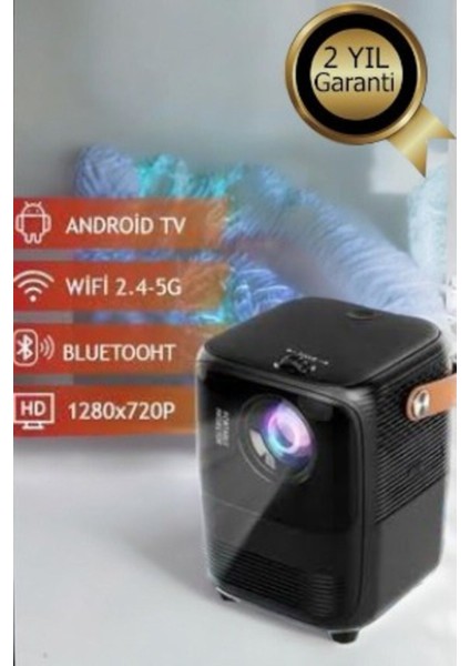 Yüksek Kaliteli Çok Renkli 5g Android Projektör, Güçlü Görüntü Keyfi fiyatları