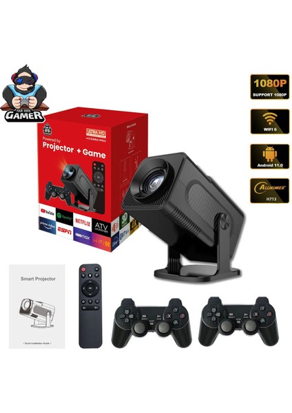 Yüksek Çözünürlüklü Akıllı Projeksiyon, 4k, Wifi6, Bluetooth 5.0, Ev ve Oyun Kullanımı indirimleri