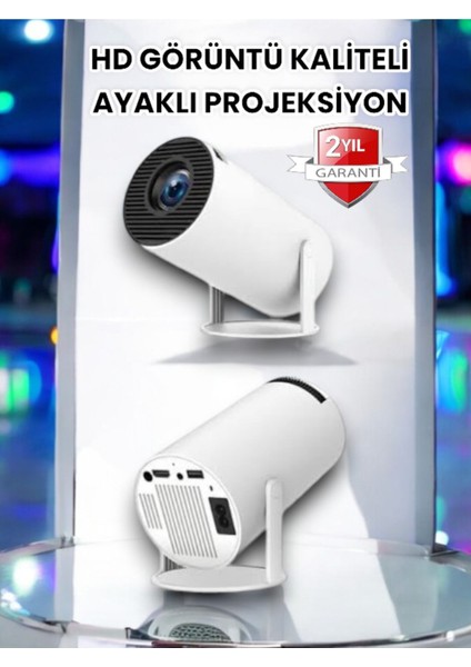 Taşınabilir ve Hafif Bluetooth Projeksiyon Cihazı Beyaz, Yüksek Teknoloji ile Sunumlar Için