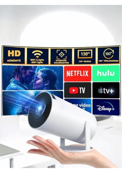 Taşınabilir ve Hafif Bluetooth Projeksiyon Cihazı Beyaz, Yüksek Teknoloji ile Sunumlar Için fiyatları