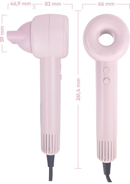 Güçlü 1400W Negatif Iyon Saç Kurutma ve Şekillendirme Seti, Pembe fırsatları