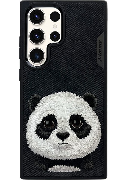 Samsung S24 Ultra Uyumlu 3D Göz Panda Detaylı Gerçek Nakış Işlemeli Kabartmalı Big Eyes Kılıf