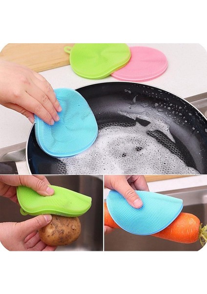 Silikon Bulaşık Yıkama Fırçası Tükenmeyen (4 Adet) M-148