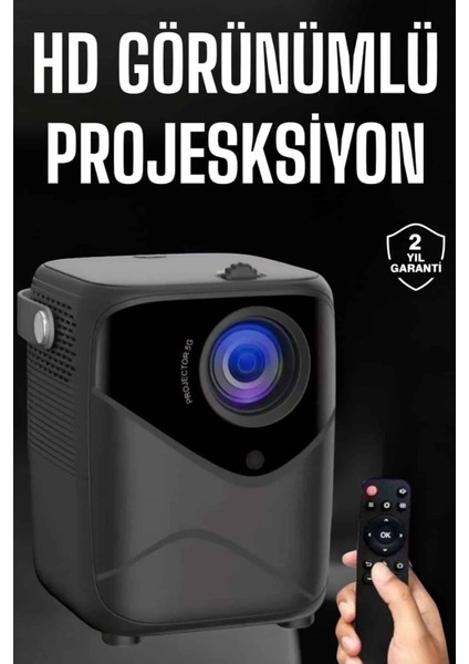Yüksek Hd Görüntü Kaliteli Taşınabilir Projektör Beyaz