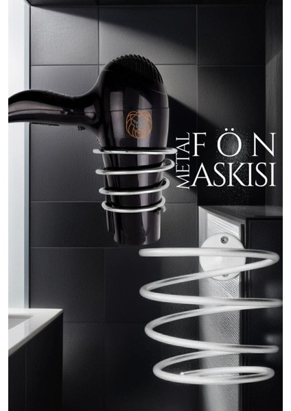 Krom Metal Fön Askısı, Şık ve Dayanıklı Saç Kurutma Askısı