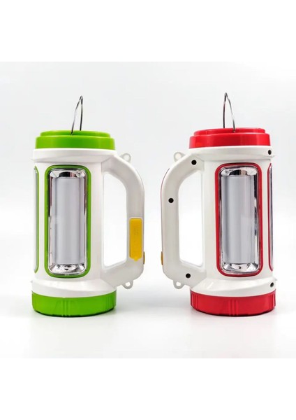 Çok Renkli Solar ve Şarjlı El Feneri 3W Projektör Yeşil