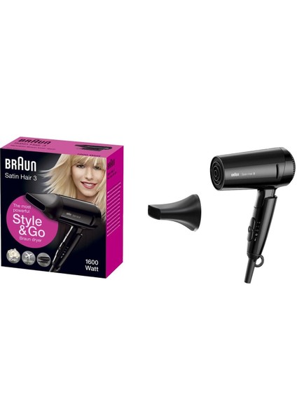 Hızlı ve Etkili Saç Kurutma Makinesi, 1600W Güç, Siyah Renk, Pratik Kullanım