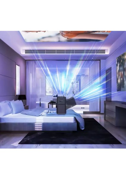 Siyah Taşınabilir 4K Projektör, 1080P, Bluetooth, Android, Ev Sineması Için Ideal modelleri