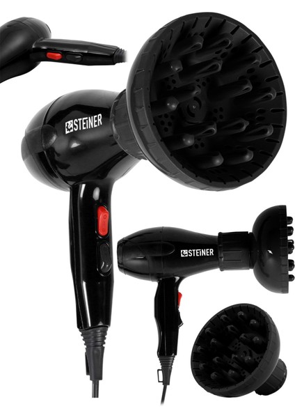 Güçlü 3600W Profesyonel Saç Kurutma Makinesi + Difüzör ve Başlıklar Siyah modelleri