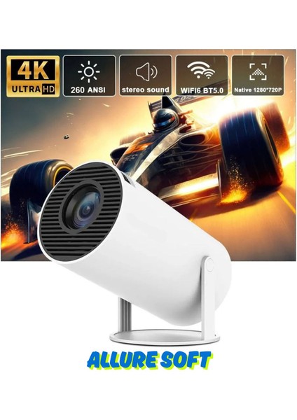 Taşınabilir 300 Lümen Projektör USB ve HDMI Destekli, Parlak Ekran Deneyimi