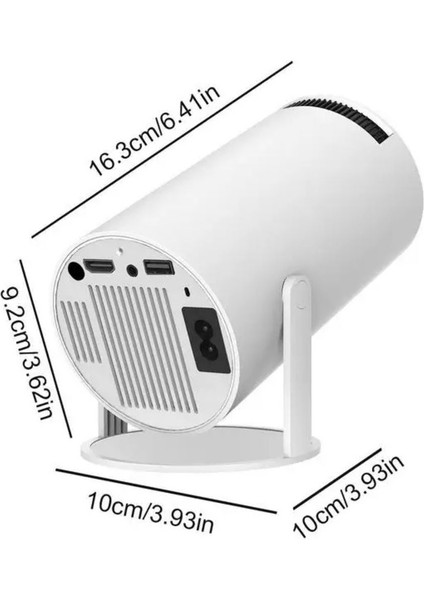 Yüksek Çözünürlüklü Taşınabilir 4K Projektör, Çift Wifi, Bluetooth, Android 11, 150 Ansı